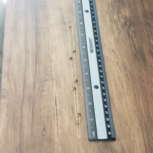 14K Gold Gold Tigers Eye Necklace - Picture 8 of 10